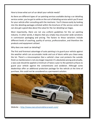 Get Mobile car detailing Las Vegas -(executivemobilecarwash)