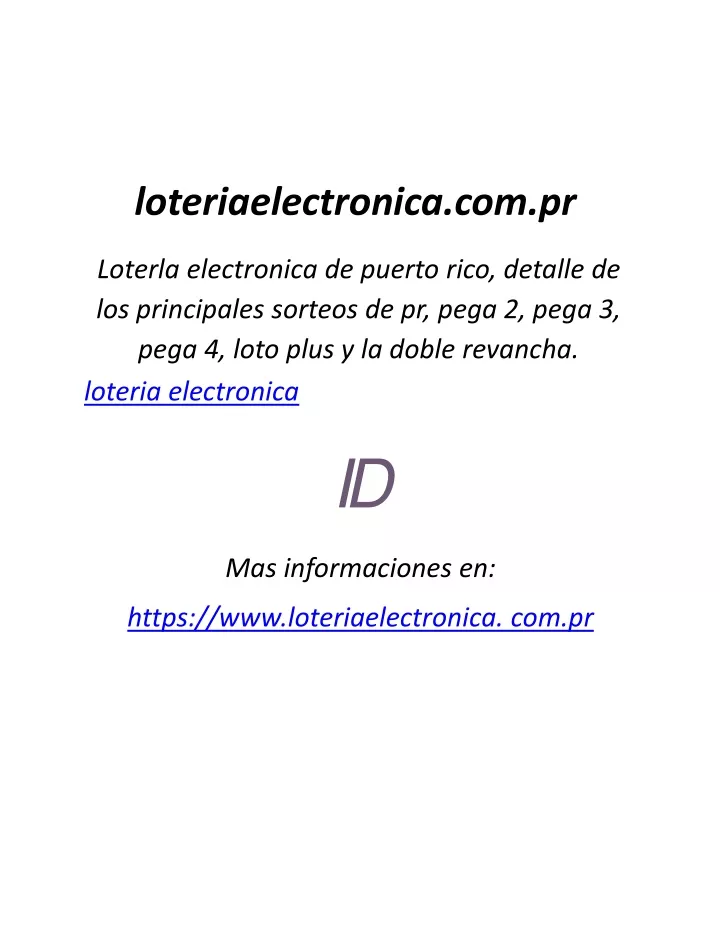 loteriaelectronica com pr loterla electronica