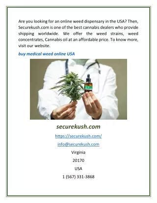 Buy Medical Weed Online USA | Securekush.Com