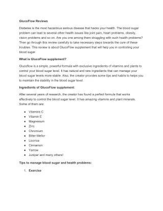 glucoflow reviews