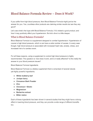 blood balance formula review does it work