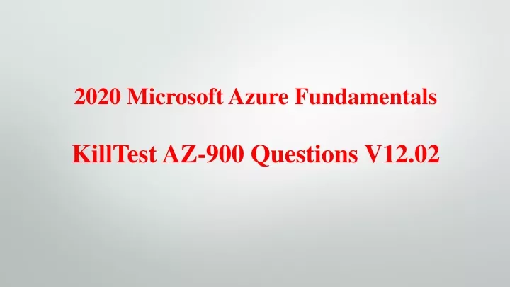 2020 microsoft azure fundamentals killtest