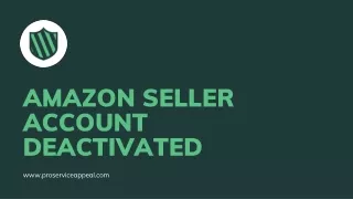 Amazon Seller Account Deactivated