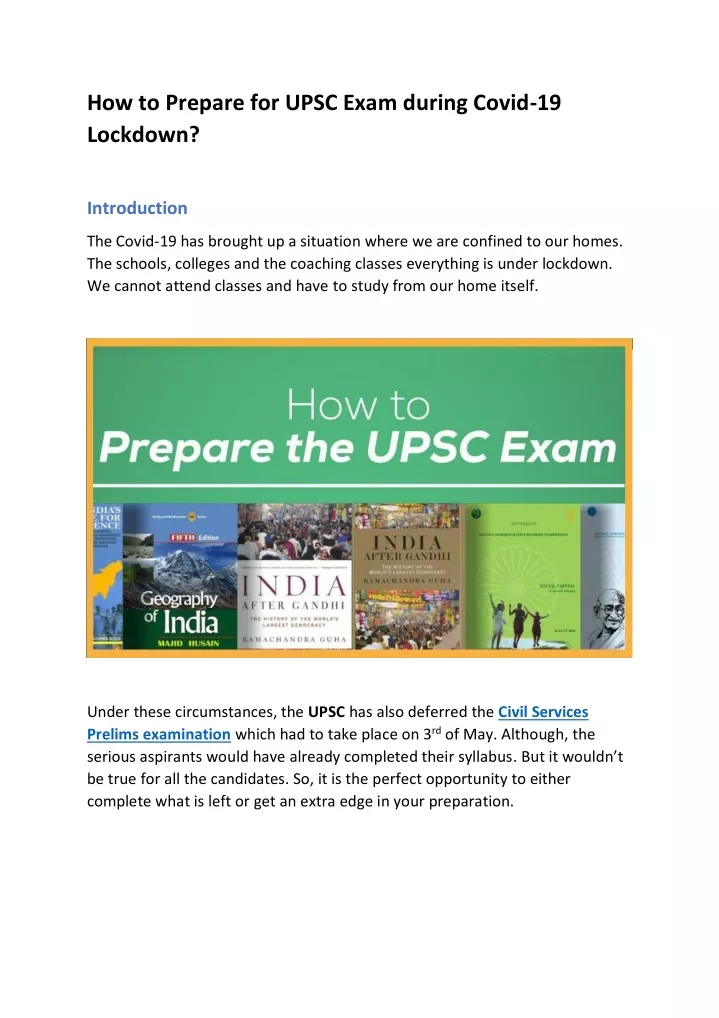 how to prepare for upsc exam during covid