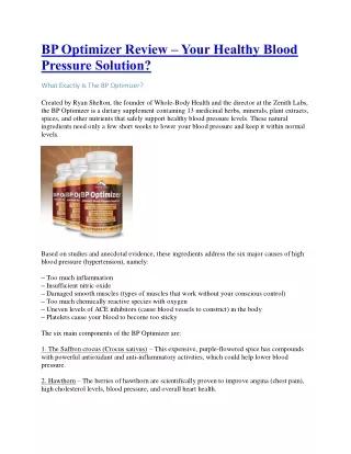 bp optimizer review your healthy blood pressure