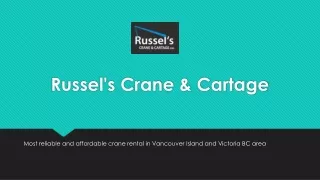 Crane Rental Victoria | Crane And Lifting Services | Book Now!