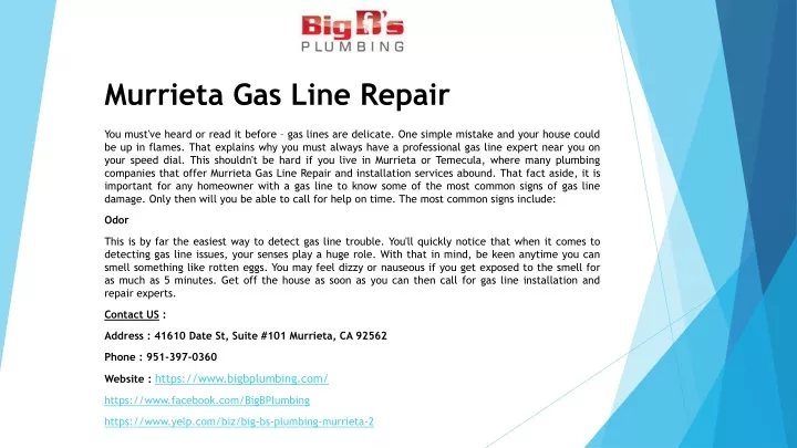 murrieta gas line repair