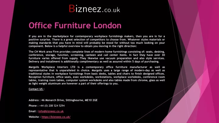 office furniture london