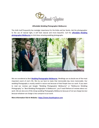 affordable wedding photographer melbourne