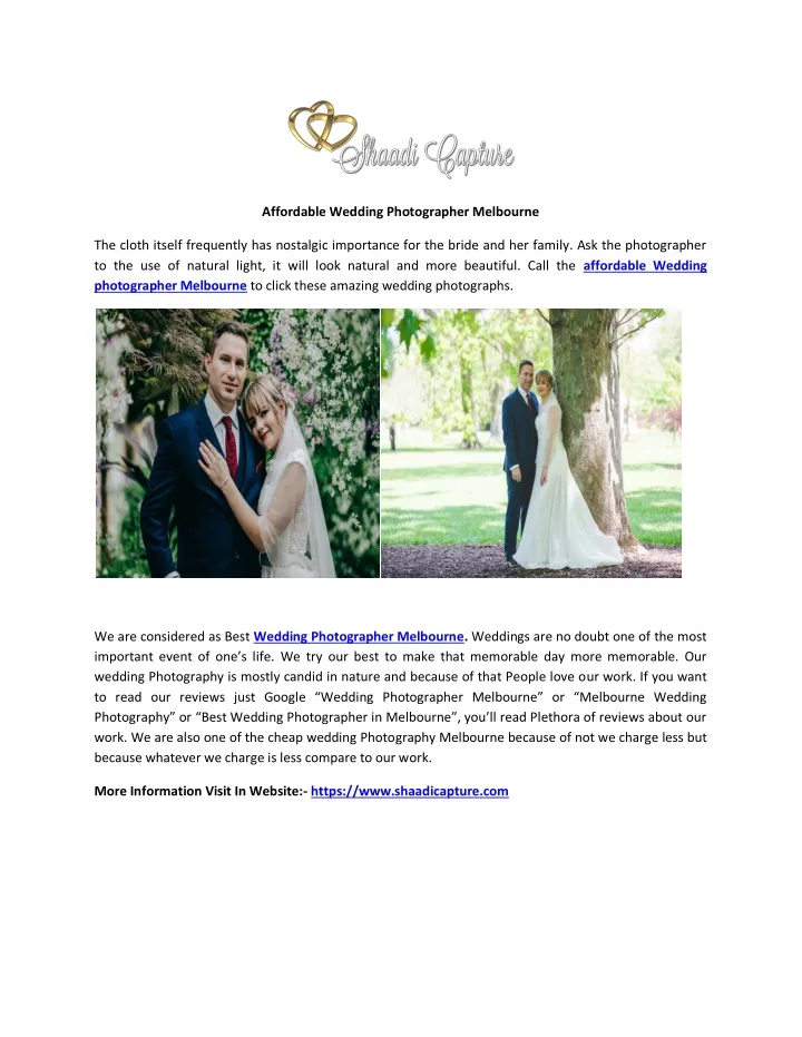 affordable wedding photographer melbourne