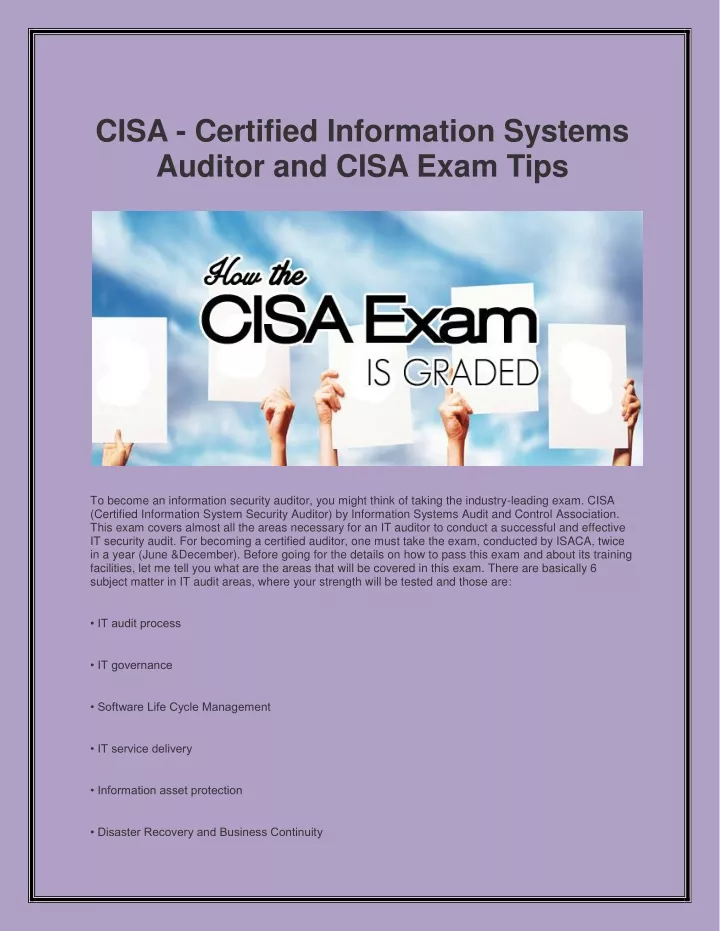 cisa certified information systems auditor