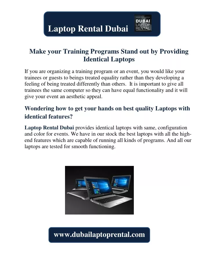 laptop rental dubai