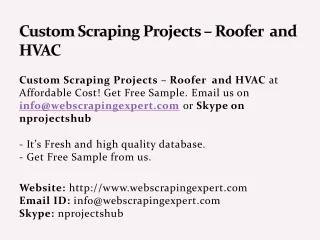 custom scraping projects roofer and hvac