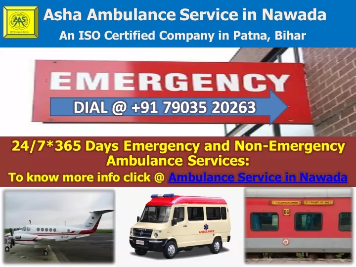 asha ambulance service in nawada an iso certified