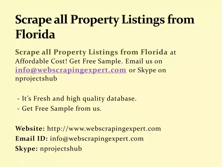 scrape all property listings from florida