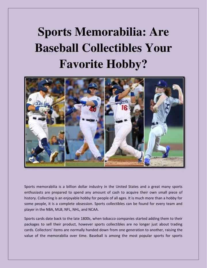 sports memorabilia are baseball collectibles your