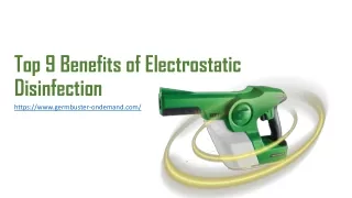 Top 9 Benefits of Electrostatic disinfection