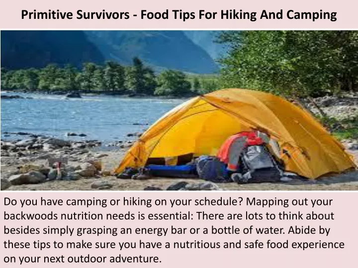 primitive survivors food tips for hiking and camping