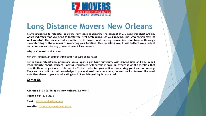 long distance movers new orleans