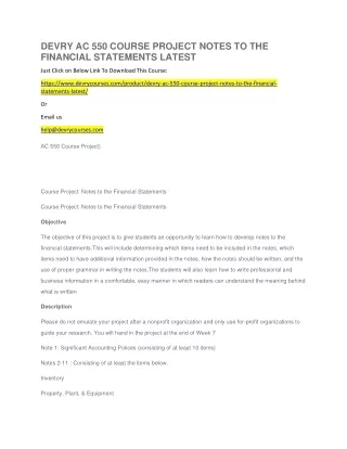 devry ac 550 course project notes