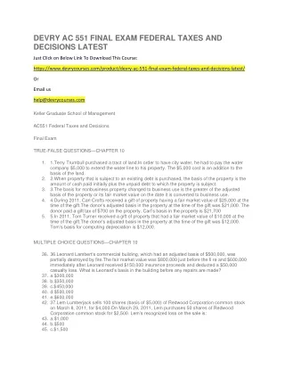 devry ac 551 final exam federal taxes