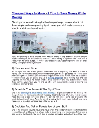 cheapest ways to move 9 tips to save money while