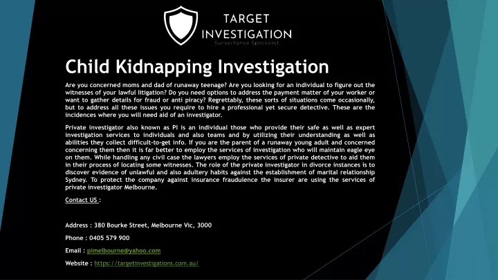 child kidnapping investigation
