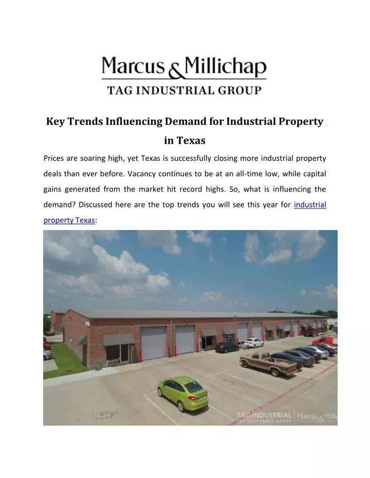 key trends influencing demand for industrial