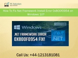 how to fix net framework install error 0x800f0954