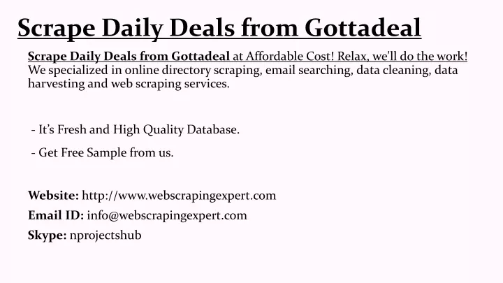 scrape daily deals from gottadeal