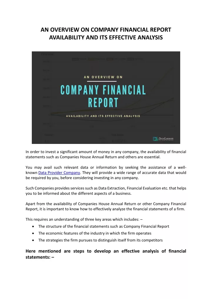 an overview on company financial report