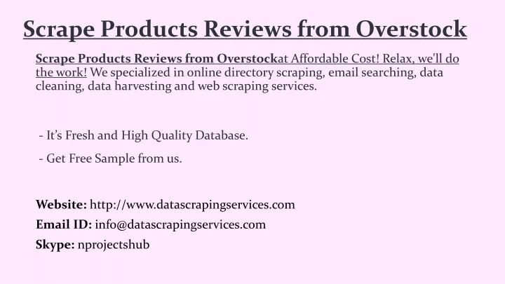 scrape products reviews from overstock