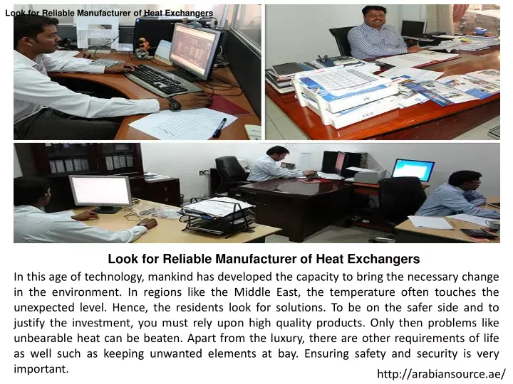 look for reliable manufacturer of heat exchangers