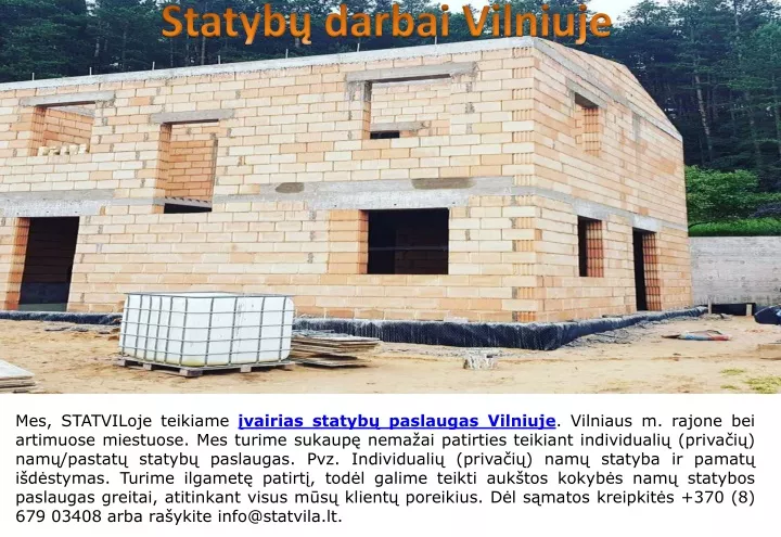 statyb darbai vilniuje