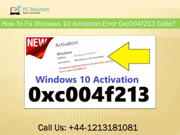 how to fix windows 10 activation error 0xc004f213