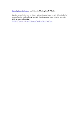 marketplace marketplace software