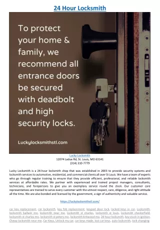 24 hour locksmith