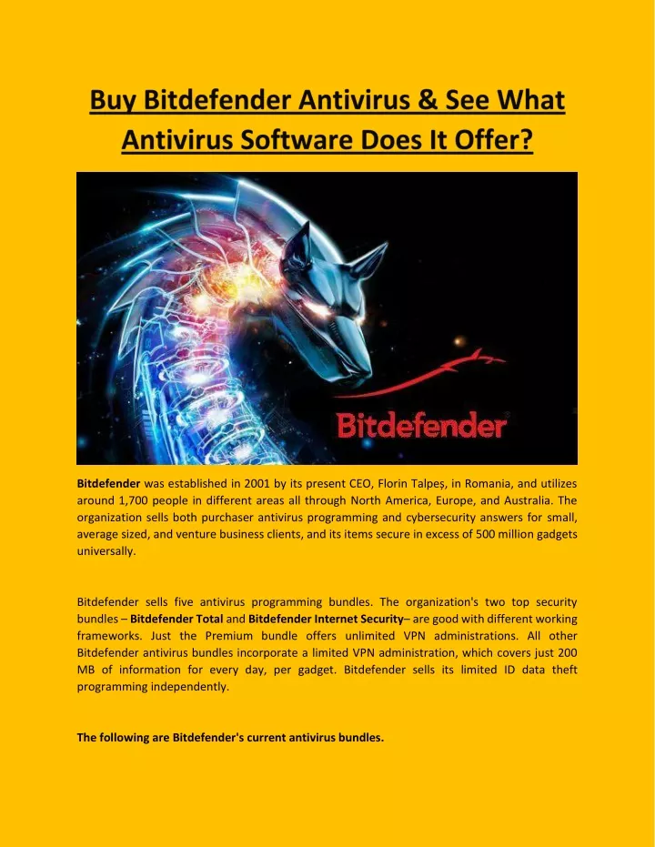 bitdefender was established in 2001