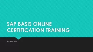 SAP BASIS Training By Tekslate