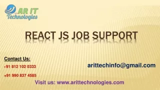 React JS Job Support | React JS Online Job Support- ARIT