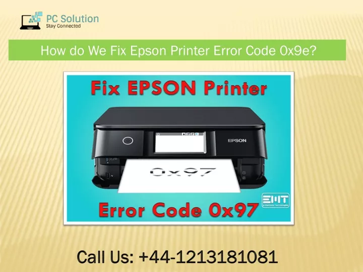 how do we fix epson printer error code 0x9e