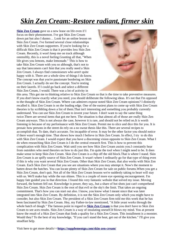 skin zen cream restore radiant firmer skin