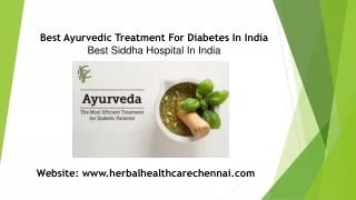 Diabetes Treatment in Siddha Medicine Chennai | Herbal Health Care