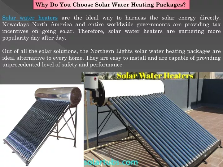 why do you choose solar water heating packages