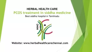 Siddha Medicine& Treatment for PCOS Chennai | Herbal Health Care