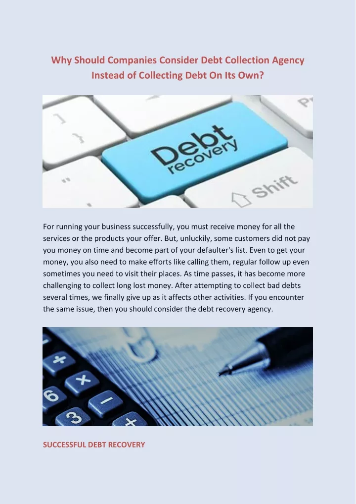 why should companies consider debt collection