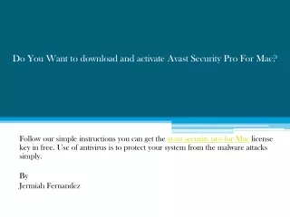 do you want to download and activate avast security pro for mac