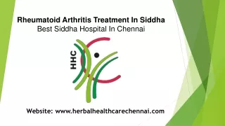 Siddha Treatment for Rheumatoid Arthritis in Chennai | Herbal Health Care