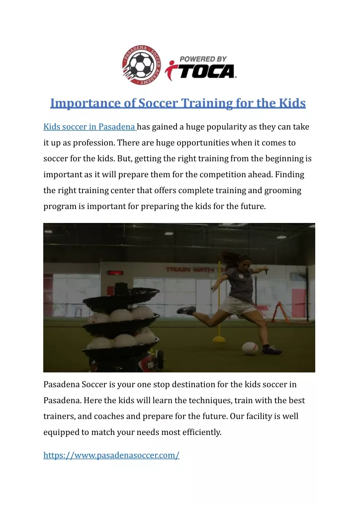 importance of soccer training for the kids kids