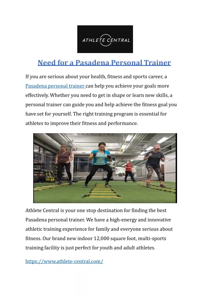 need for a pasadena personal trainer